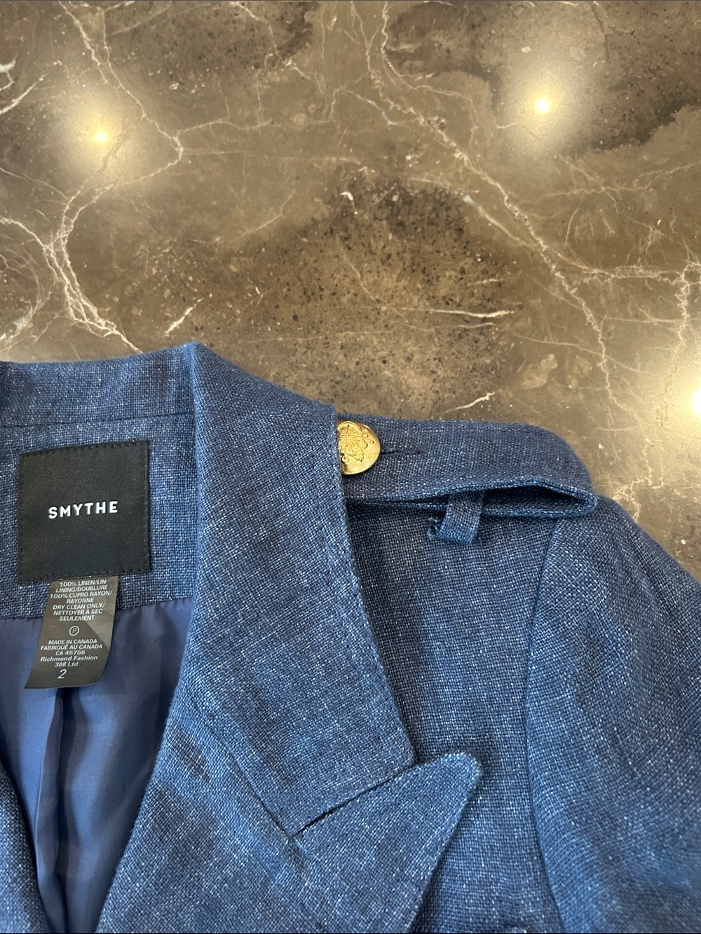 Smythe cropped military navy blazer - Picture 3 of 6